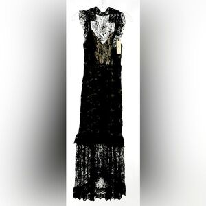 Nightcap Clothing Victorian Sleeveless Lace Dress Ruffle Small NWT